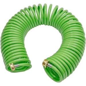GREEN MOUNT Coil Garden Water Hose Premium PU With Brass Connectors 50 FT